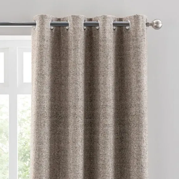 Eyelet Curtains with Multi-Tonal Weave - Natural image