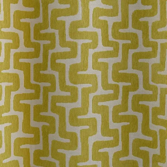 Eyelet Curtains with Pattern - Chartreuse, Chenille