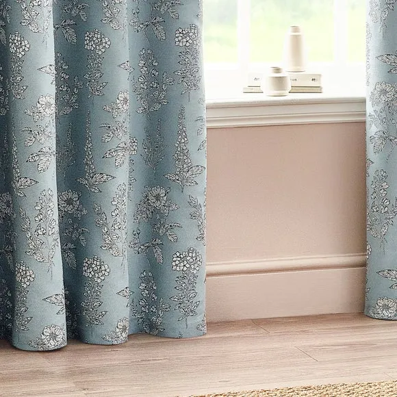 Eyelet Curtains with Room Darkening - Blue, Polyester