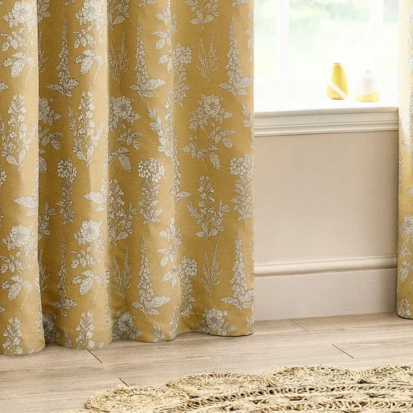 Eyelet Curtains with Room Darkening - Gold, Polyester