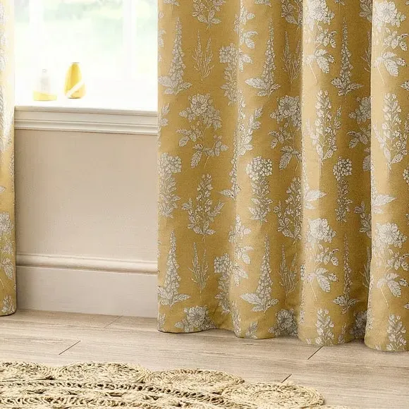 Eyelet Curtains with Room Darkening - Gold, Polyester