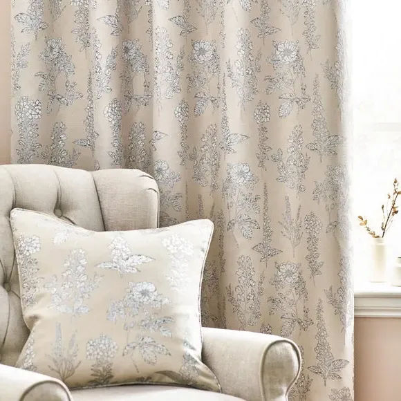 Eyelet Curtains with Room Darkening - Natural, Polyester