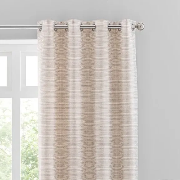 Eyelet Curtains with Shimmer - Natural, Polyester image