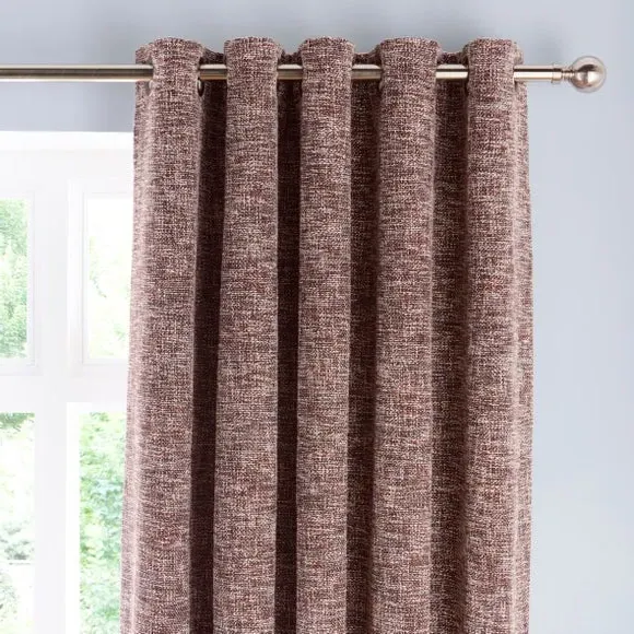 Eyelet Curtains with Textured Design - Butterscotch image