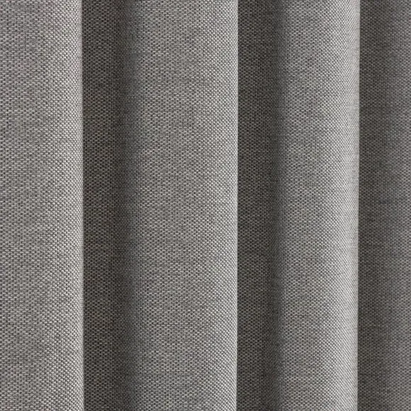 Eyelet Curtains with Textured Weave - Charcoal
