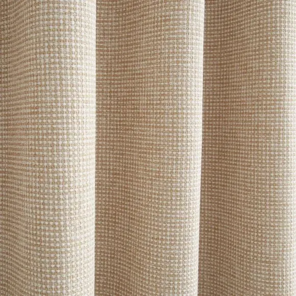 Eyelet Curtains with Textured Weave - Warm Sand