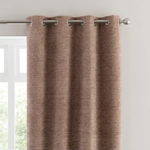 Eyelet Curtains with Thermal Lining - Caramel image