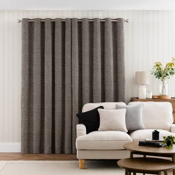 Eyelet Curtains with Thermal Lining - Moleskin