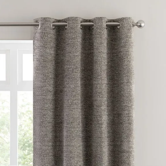 Eyelet Curtains with Thermal Lining - Moleskin