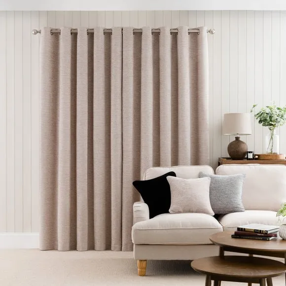 Eyelet Curtains with Thermal Lining - Natural