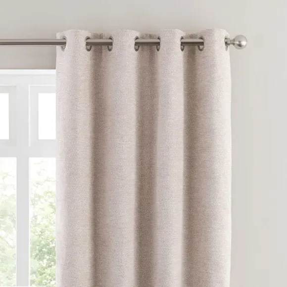 Eyelet Curtains with Thermal Lining - Natural