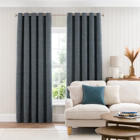 Eyelet Curtains with Thermal Lining - Peacock