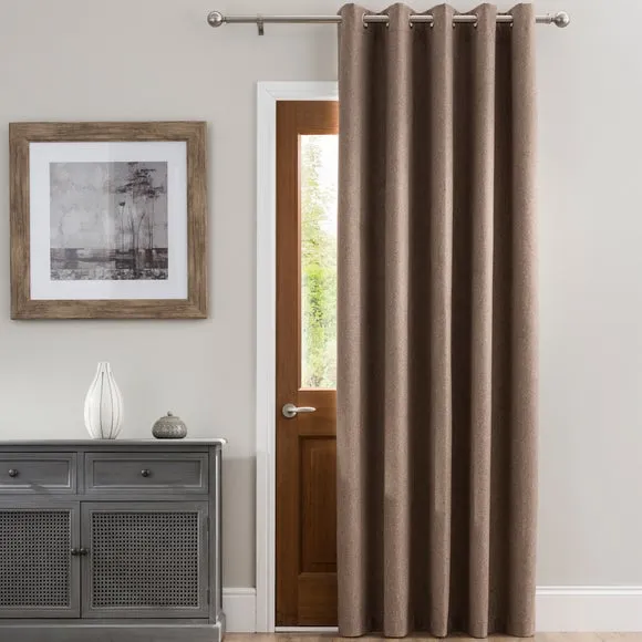 Eyelet Door Curtain with Blackout - Mocha