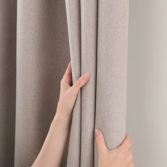 Eyelet Door Curtain with Blackout - Taupe