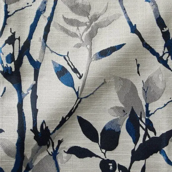 Fabric by the Metre - Navy, Watercolour Leaf image