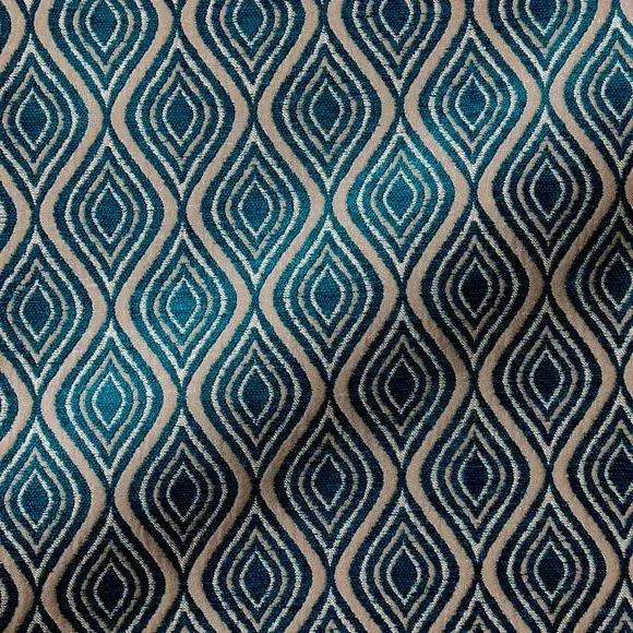 Fabric by the Metre - Teal, Psychedelic Pattern image