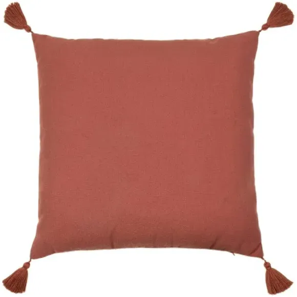 Face Cushion with Tufted Design - Red Clay