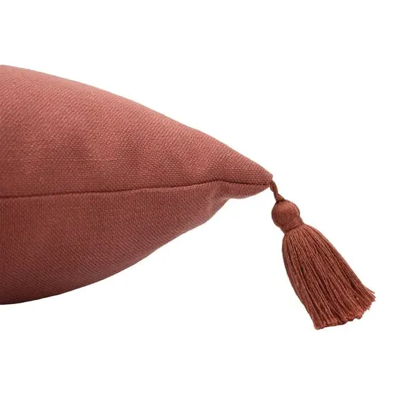 Face Cushion with Tufted Design - Red Clay