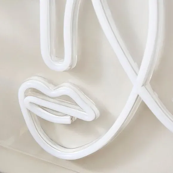 Faces Neon Wall Light - Clear, LED