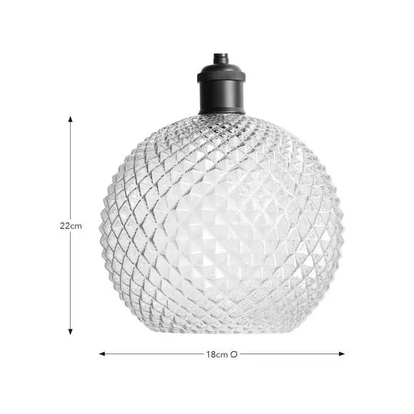 Faceted Pendant Shade Easy Fit - Blush, Glass