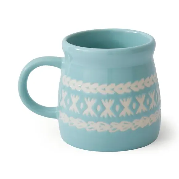 Fairisle Pattern Mug - Blue, Stoneware