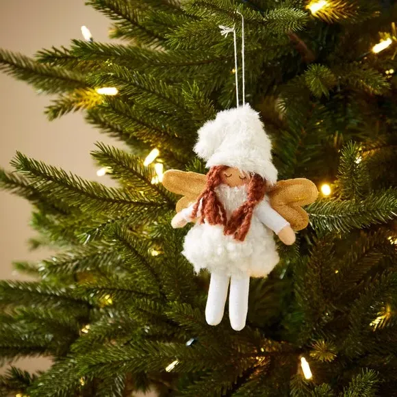 Fairy Hanging Decoration - White, Gold Wings image