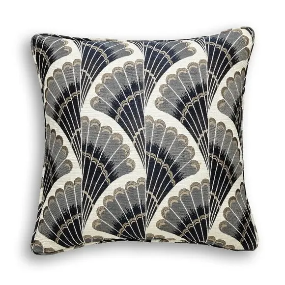 Fan Jacquard Cushion - Grey, Polyester
