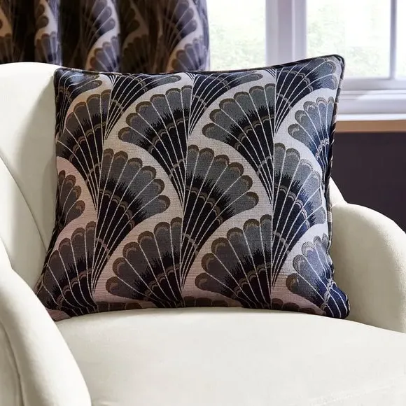 Fan Jacquard Cushion - Grey, Polyester image