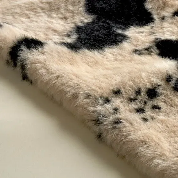 Faux Cow Hide Throw Blanket - Natural
