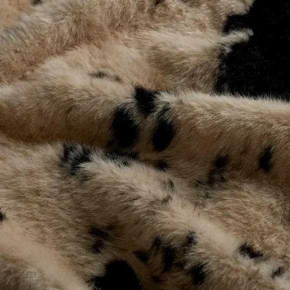 Faux Cow Hide Throw Blanket - Natural