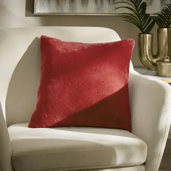 Faux Fur Cushion - Redwood, Recycled Polyester