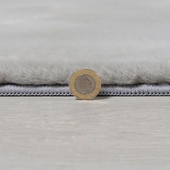Faux Fur Rug Supersoft - Grey, Polyester