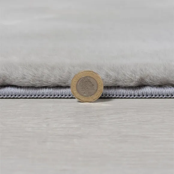 Faux Fur Rug Supersoft - Grey, Polyester