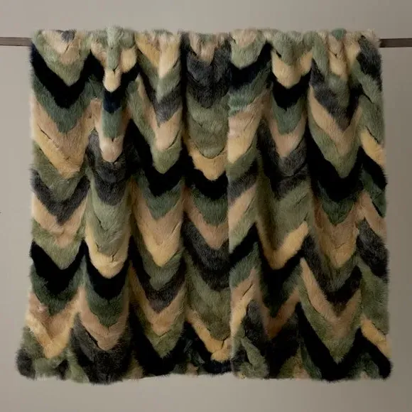 Faux Fur Throw Blanket - Blue, Shaggy