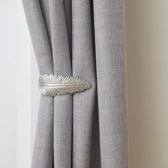 Feather Curtain Holdbacks - Satin Steel image