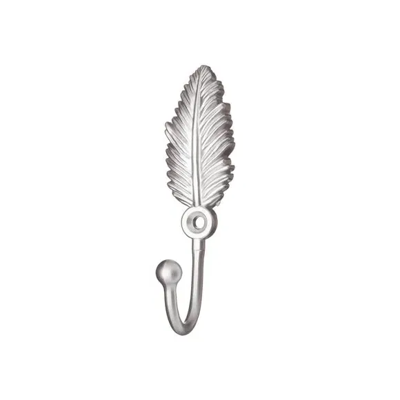 Feather Curtain Tieback Hooks - Satin Steel image