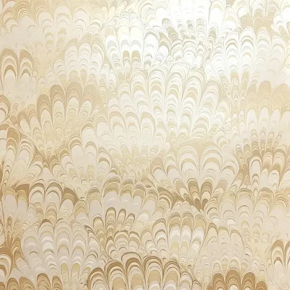 Feather Marble Wallpaper - Gold, Metallic