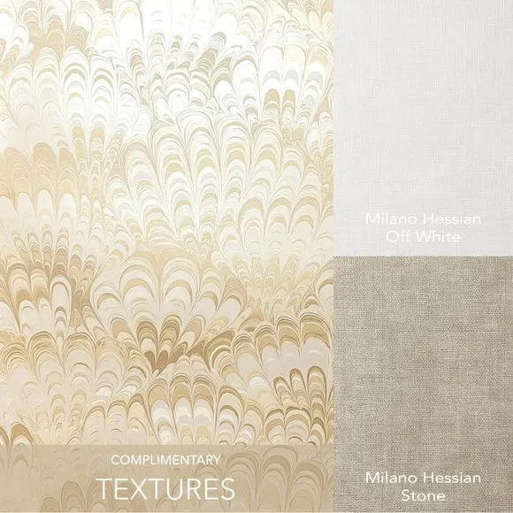 Feather Marble Wallpaper - Gold, Metallic