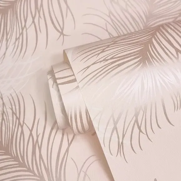 Feather Wallpaper Self-Adhesive - Blush