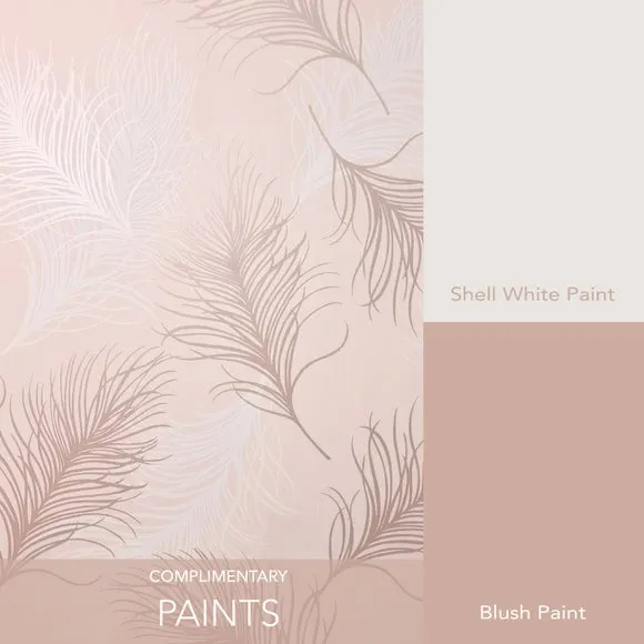 Feather Wallpaper Self-Adhesive - Blush