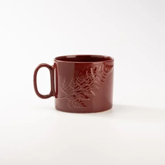 Fern Embossed Mug - Mulberry, Stoneware