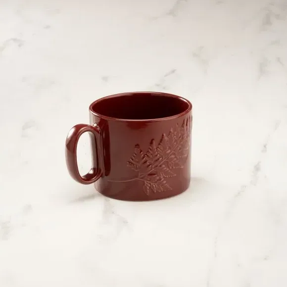 Fern Embossed Mug - Mulberry, Stoneware image