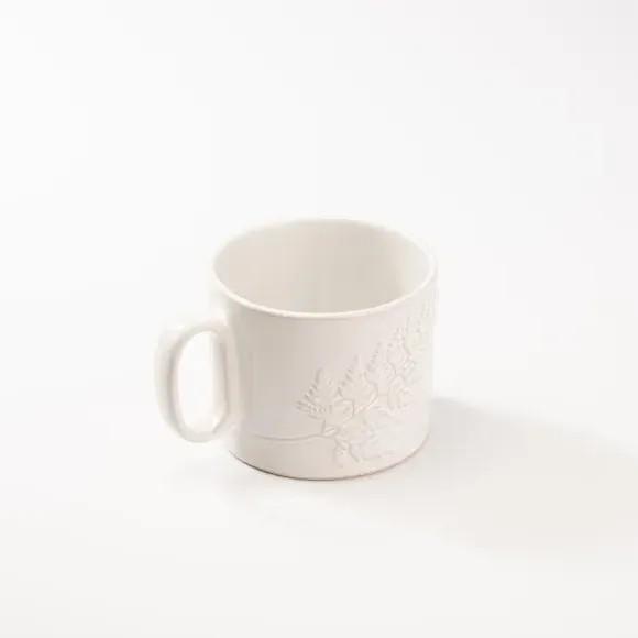 Fern Embossed Mug - Stone, Stoneware