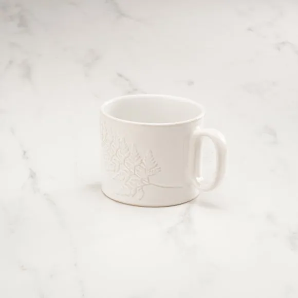 Fern Embossed Mug - Stone, Stoneware