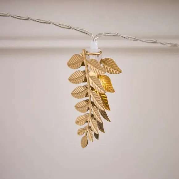 Fern Leaf String Lights - Gold