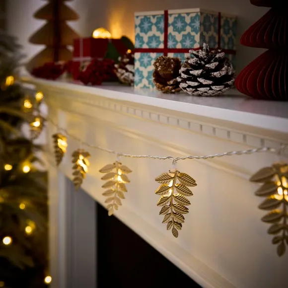 Fern Leaf String Lights - Gold image