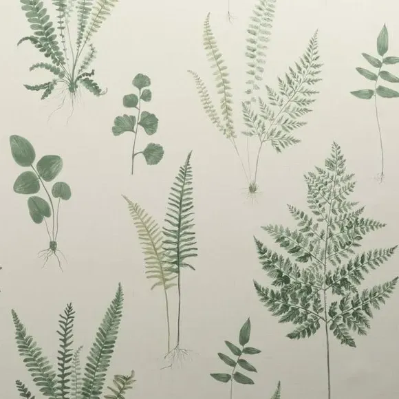 Fern Pattern Wallpaper - Green, Matte Finish