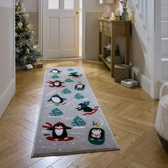 Festive Runner with Penguin Design - Multicolor image