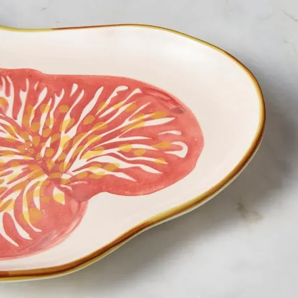 Fig Shaped Plate - Pink, Stoneware