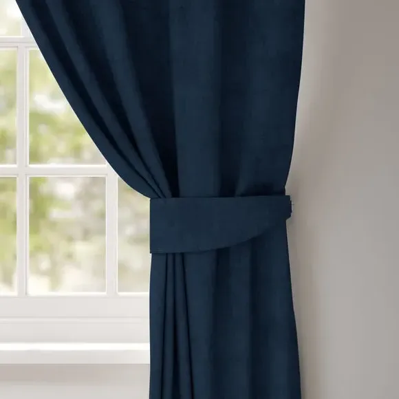 Fire Retardant Curtain Tieback - Aegean, Velour image
